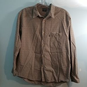 Levi Strauss mens long sleeve button up plaid shirt large